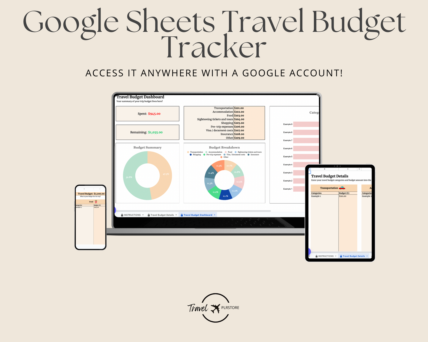 Google Sheets Travel Budget Tracker