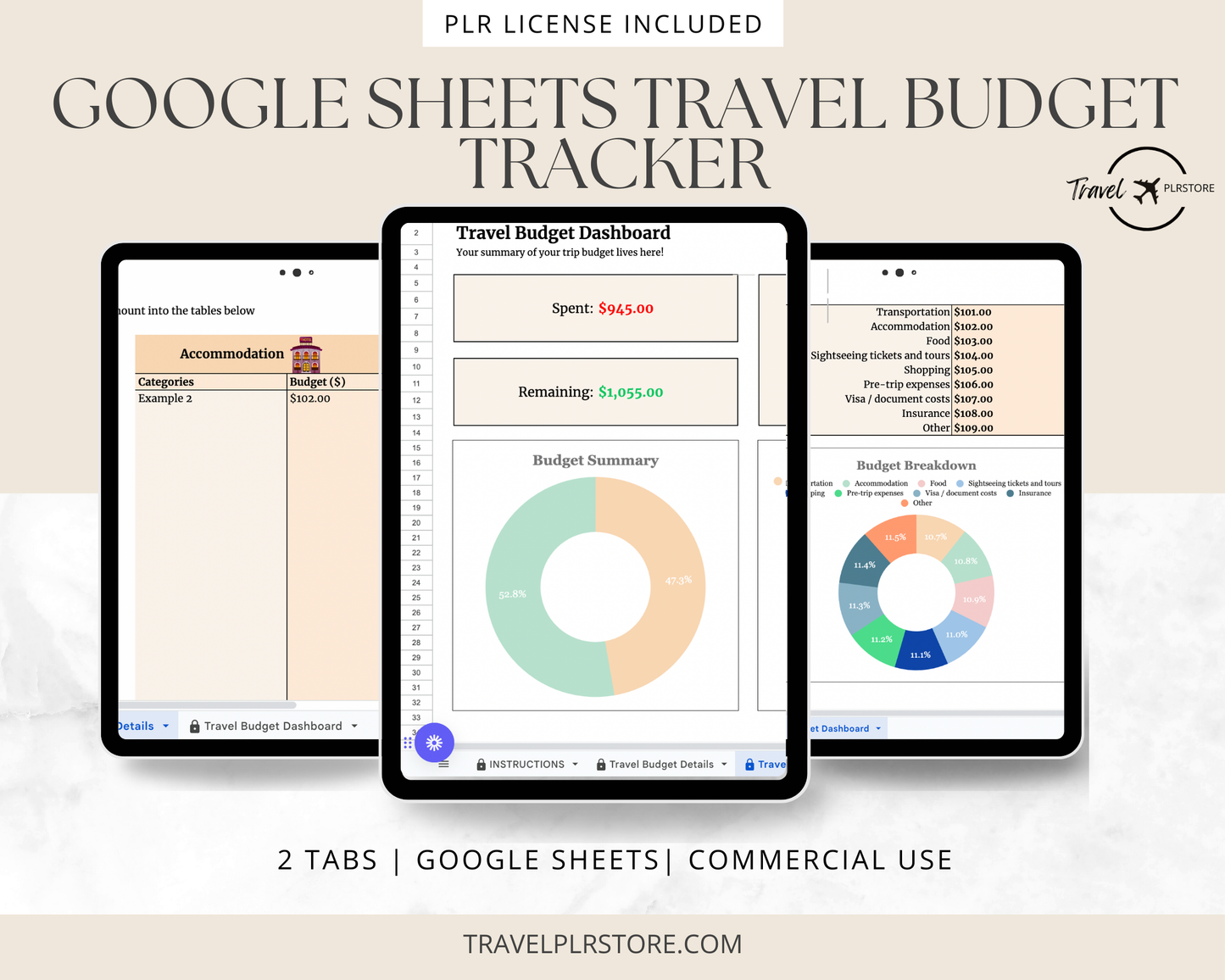 Google Sheets Travel Budget Tracker