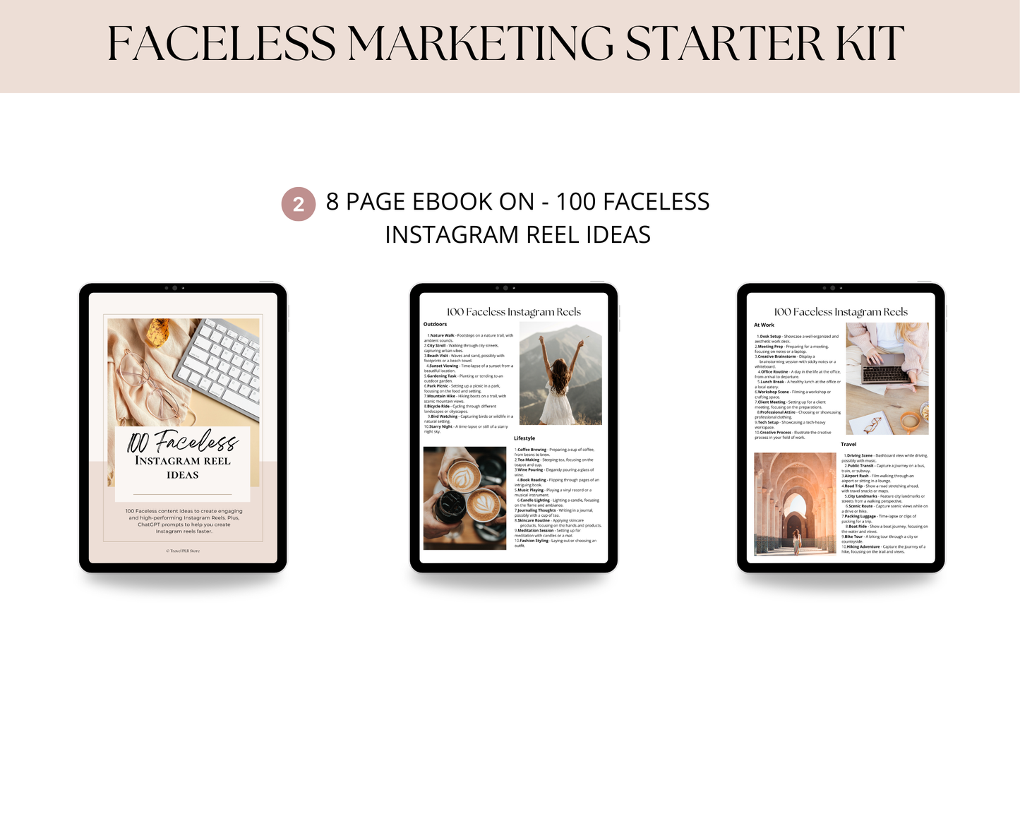 Faceless Digital Marketing Starter Kit for Travel Creators