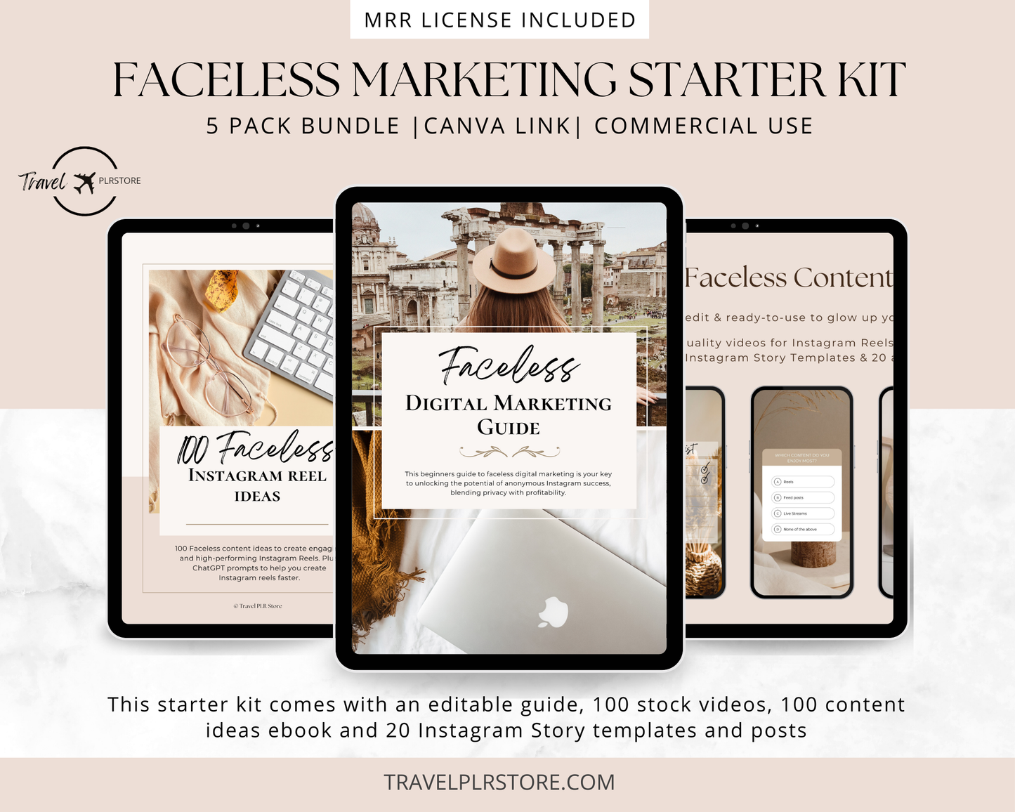 Faceless Digital Marketing Starter Kit for Travel Creators