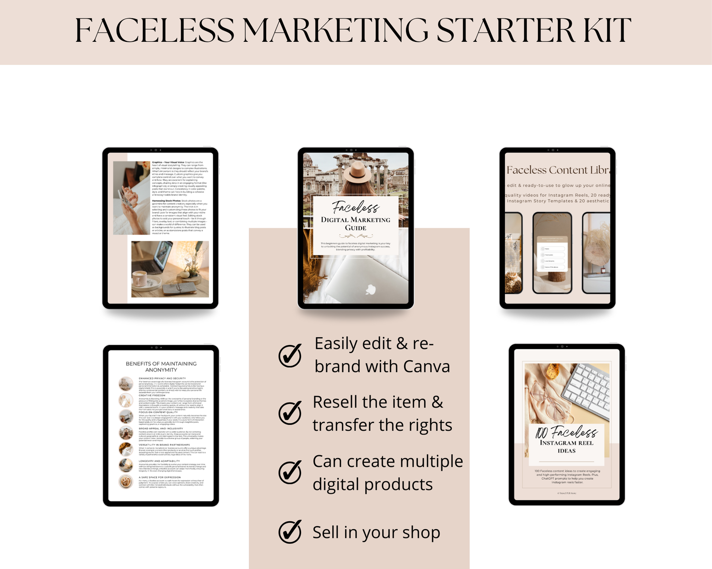 Faceless Digital Marketing Starter Kit for Travel Creators