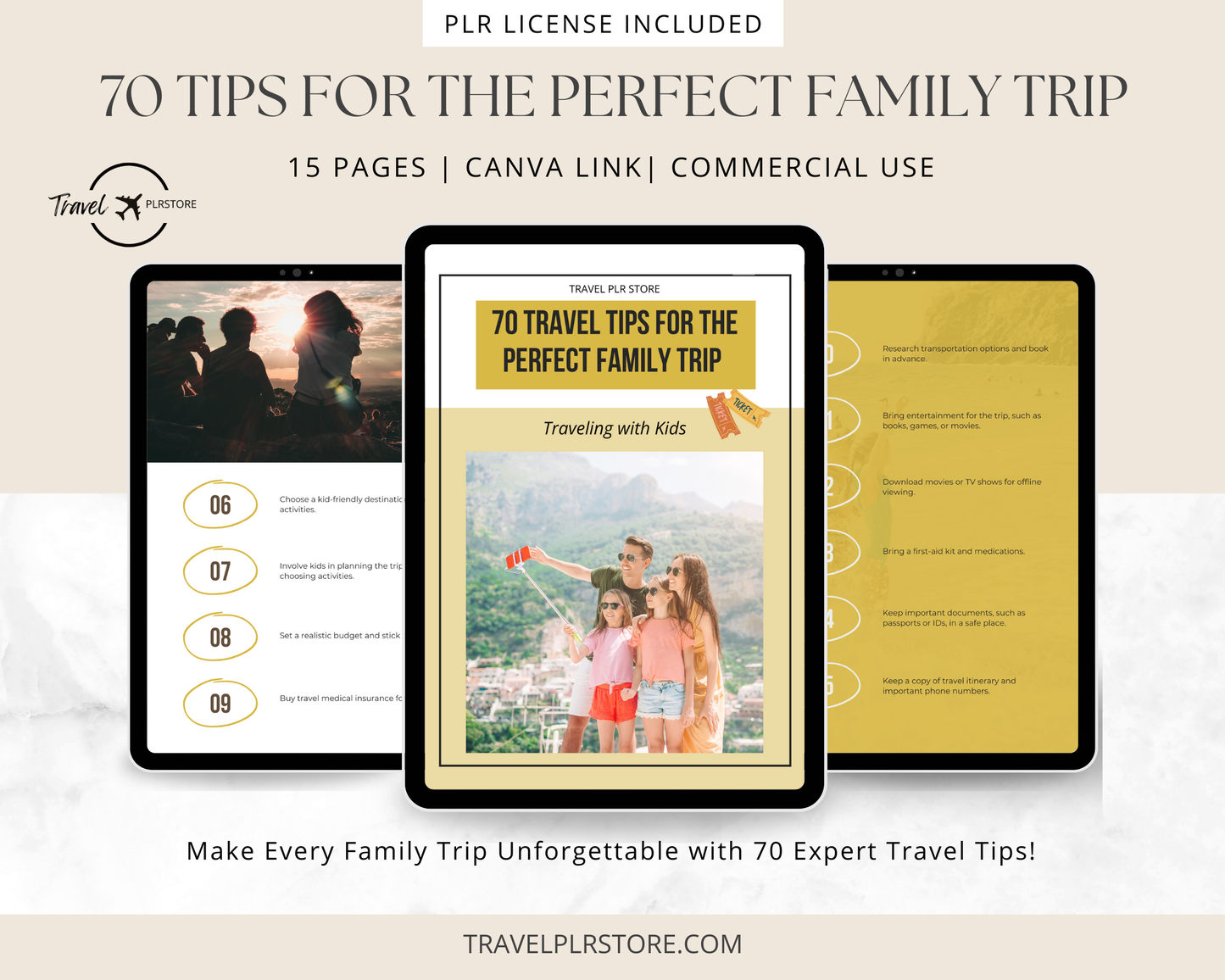 70 Travel Tips for the Perfect Family Trip: Editable Ebook