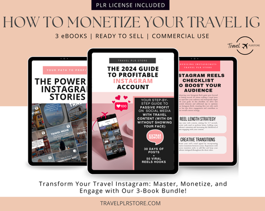 How to Monetize your Travel IG Account: Editable eBook Bundle