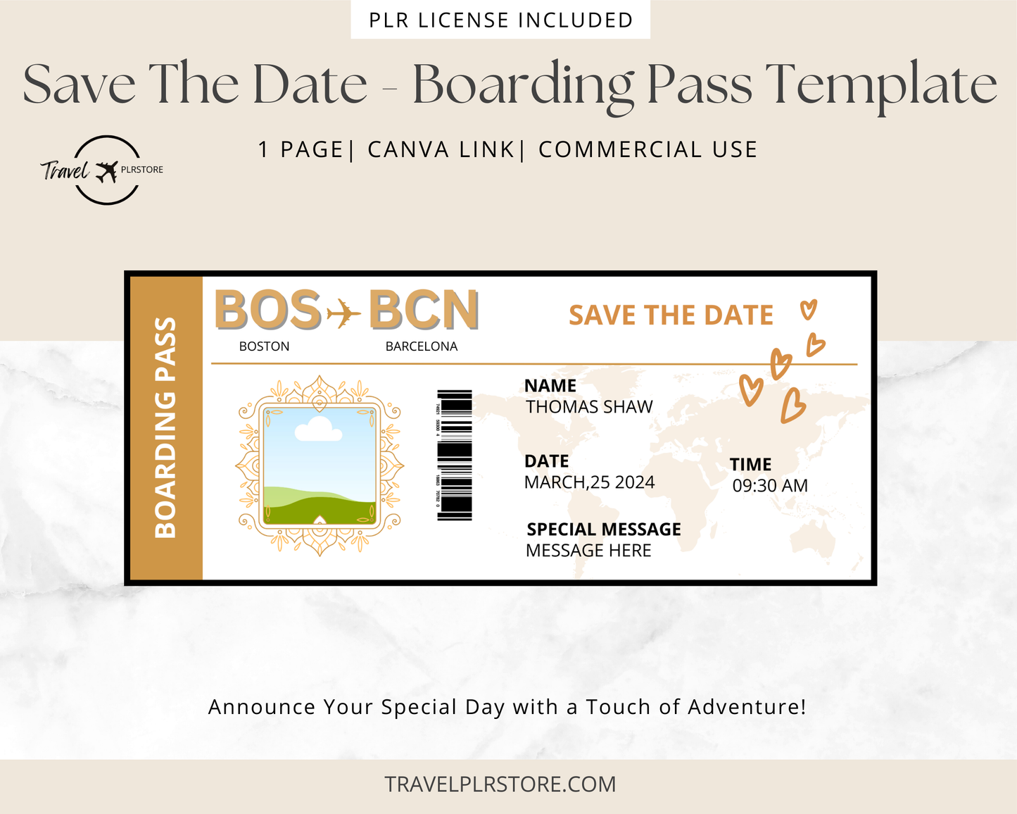 Save The Date - Boarding Pass Template