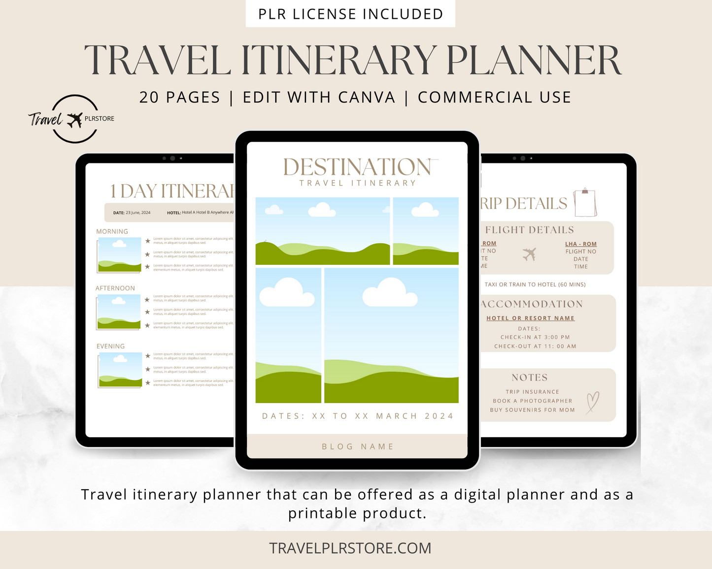 Travel Itinerary Planner Template