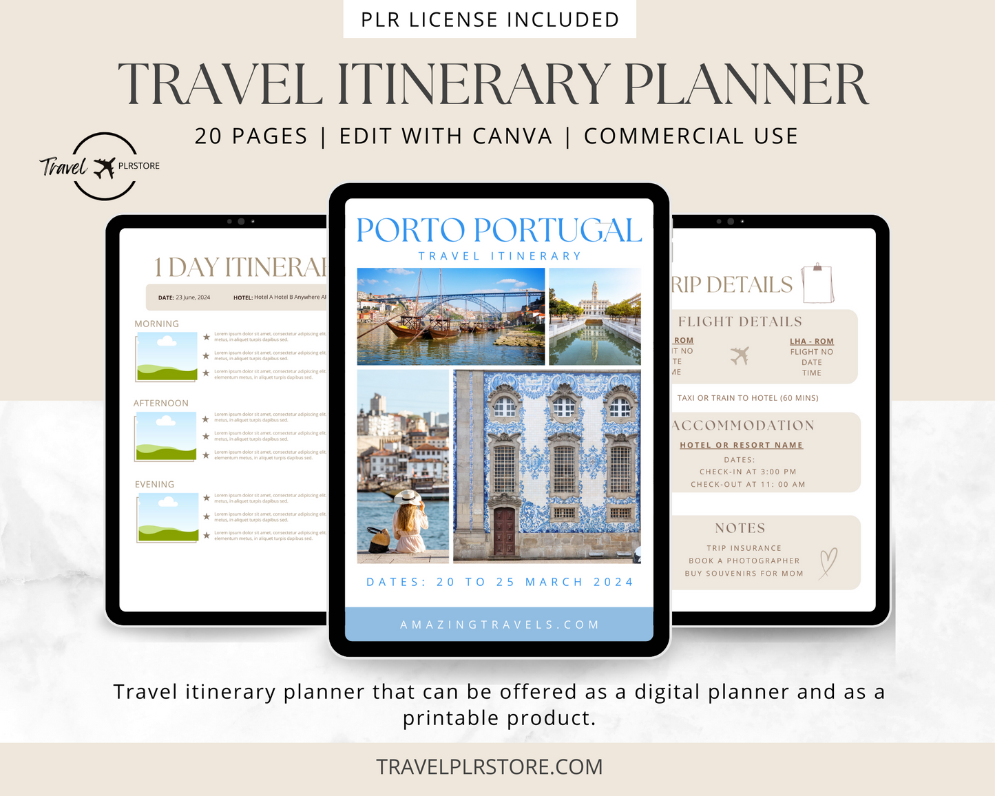 Travel Itinerary Planner Template