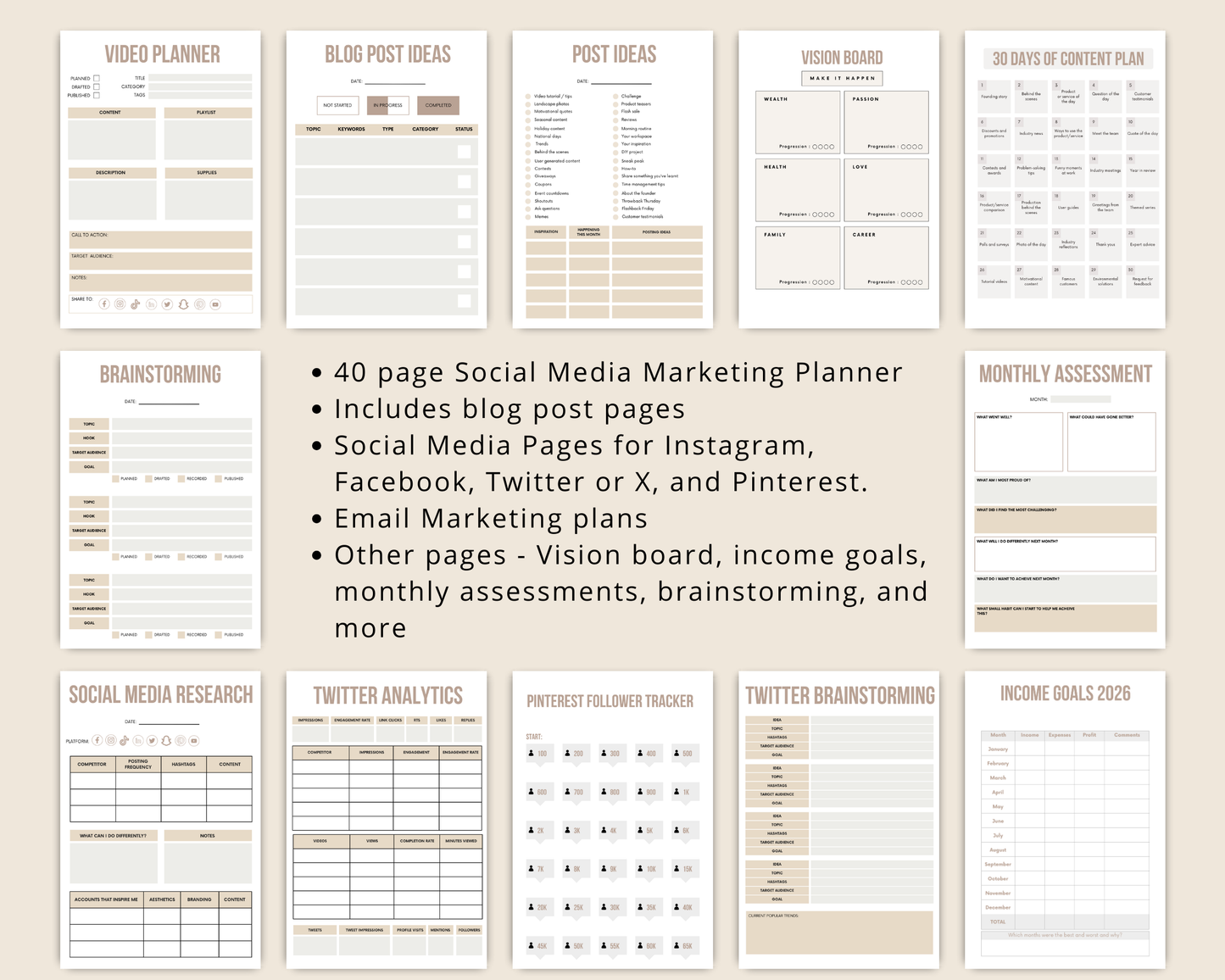 Social Media Marketing Planner for Travel Creatives