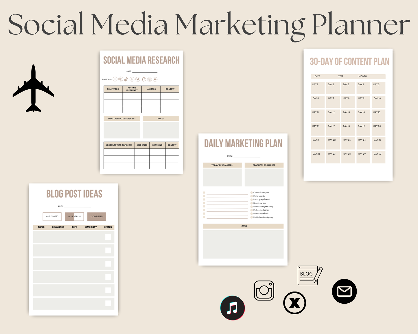 Social Media Marketing Planner for Travel Creatives