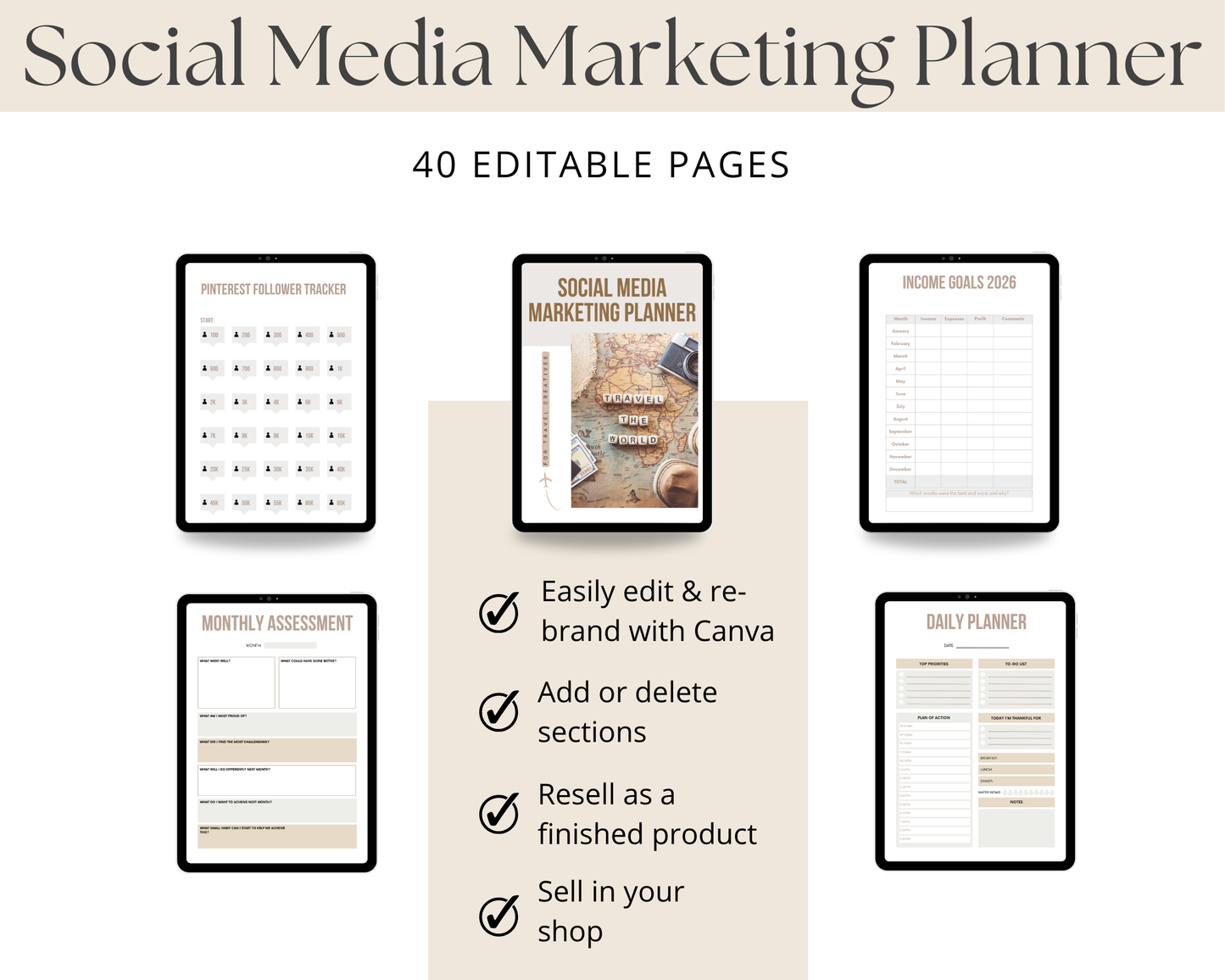 Social Media Marketing Planner for Travel Creatives