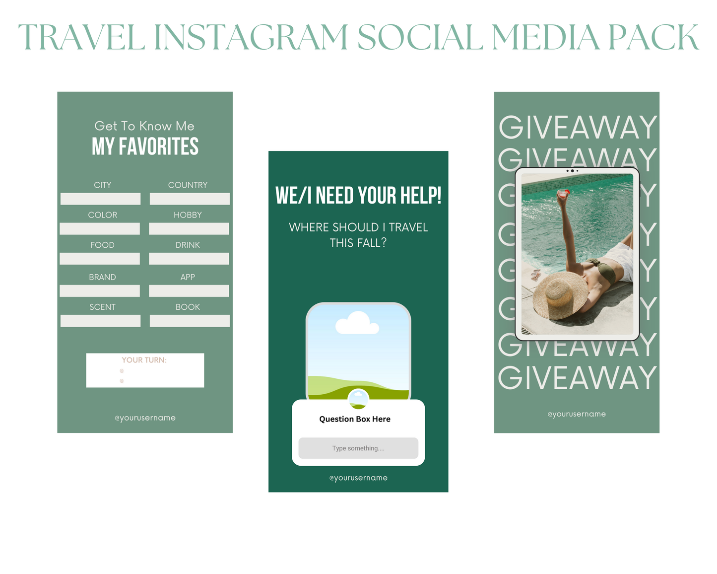 Social Media Pack for Travel Creators